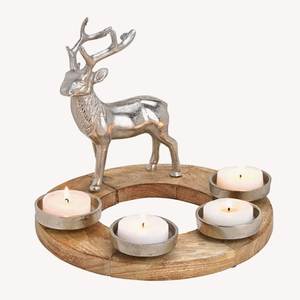 Portavelas Navideño Festivo, Elegante Decoración de Mesa para Comedor, Repisa de Chimenea y Hogar en Época Navideña - Product Image 1