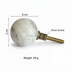 Perillas Minimalistas para Muebles de Mármol Natural |   Corte de Diamante Redondo y Facetado en Blanco y Marrón para Cocina y Dormitorio - Product Image 3