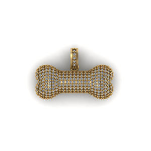 Trendy Design Fashion Custom 10K <b>Solid</b> <b>Gold</b> Iced Dog Bone Lab Grown Diamond Animal Charm <b>Pendant</b> Necklace Unisex - Product Image 6