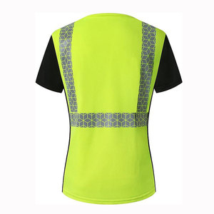 เสื้อยืดเซฟตี้ผู้ชาย Econex Sports สีน้ำเงินสะท้อนแสง ป้องกันรอยยับ แห้งเร็ว มองเห็นได้ชัดเจน สำหรับงานตรวจสอบด้วยเครื่องตรวจจับเข็ม - Product Image 6