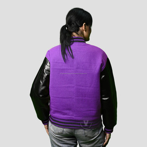 Veste de baseball unisexe en cuir de laine de qualité supérieure veste d'hiver Letterman personnalisée avec revêtement direct d'usine pour femmes - Product Image 4