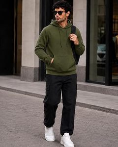 Sudadera con Capucha Personalizada para Hombre, 100% Algodón, 300gsm, Corte Regular, Impermeable, Resistente al Viento, Ecológica, Informal, para Gimnasio y Entrenamiento - Product Image 4