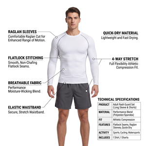 Camiseta de compresión de manga larga para hombre al por mayor, OEM personalizada, en blanco, protección UV, licra, ropa deportiva para surf y BJJ, estampada - Product Image 5