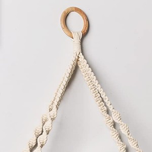 Estante de pared de macramé de madera de pino |   Cuerda de Yute Natural |   Decoración para el Hogar al por Mayor - Product Image 4