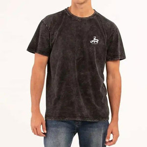 T-shirt en coton de haute qualité, tendance, effet délavé, élégant, doux, confortable, pour un style streetwear quotidien. - Product Image 1