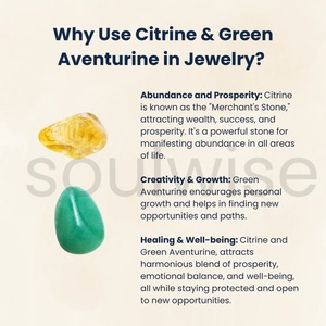 Bracelet Citrine & Aventurine Verte 10mm |   Bracelet en pierres précieuses naturelles pour la richesse et la prospérité - Product Image 4