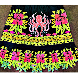 Nouvelle jupe polynésienne imprimée respirante, longueur genou, personnalisée, de haute qualité, pour femmes, style îles du Pacifique, 100% polyester - Product Image 1