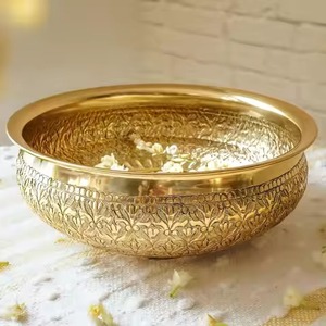 Decorative Metal Urli Bowl Vintage Finish Traditional Style <b>Home</b> <b>Temple</b> Decor Floating Flower Diya - Product Image 2