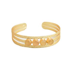 Adjustable Brass <b>Bracelet</b> <b>Gold</b> Plated Statement Handmade Unisex Fashion Jewelry Factory Price OEM ODM - Product Image 1