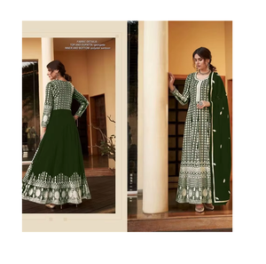 Ensemble Gharara en Georgette Lourde Brodé avec Bas en Santoon et Dupatta Élégant – Tenue Ethnique pour Femme pour Occasions Spéciales - Product Image 1
