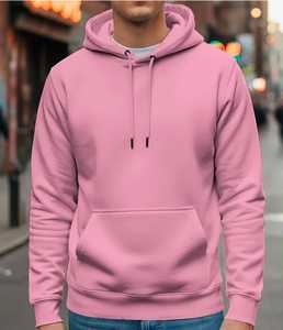Sudadera con Capucha Rosa para Hombre, Corte Regular, Manga Larga, con Bolsillo Canguro - Product Image 3