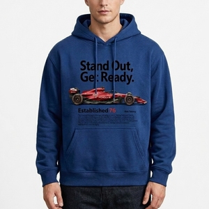 Sudadera con capucha de algodón y felpa extragrande personalizada OEM con diseño de logotipo frontal, ajuste holgado y estampado digital. - Product Image 2