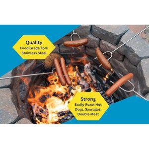 Set di 6 Bastoncini Extra Resistenti per S'mores, Utensile da Campeggio in Acciaio Inox per Arrosto di Marshmallow - Product Image 2