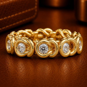 Anillos de Boda de Eternidad Completa con Nudo Infinito de Diamantes Cultivados en Laboratorio con Corte Brillante de Oro Sólido de 14K Personalizados, 1.00 CTW, para Mujer, Finos y Elegantes - Product Image 1