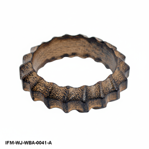 Brazalete de Madera Natural Tallado a Mano, Estilo Antiguo, Brazalete de Madera Acanalado, Joyería Étnica para Mujer, Regalo Sostenible - Product Image 5
