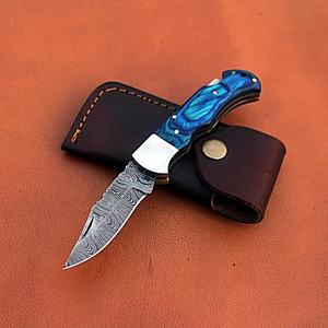Cuchillo de Bolsillo Multifuncional Jexmoo de 7 Pulgadas, Hecho a Mano con Acero de Damasco, Grado Industrial, OEM, Personalizado, con Funda de Cuero, Regalo de Aniversario - Product Image 6