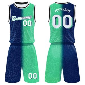Conjunto de Uniforme de Baloncesto Personalizado sin Mangas, Sublimado, Transpirable, de Poliéster, para Adultos, Unisex, con Degradado de Color - Product Image 2