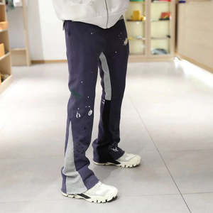 Pantalones Deportivos Personalizados de Felpa Gruesa, 100% Algodón, Estilo Francés, Holgados, con Corte Acampanado para Hombre - Product Image 2