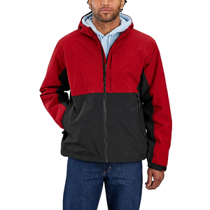 Chaqueta con Capucha para Hombre, Diseño Color Block, Impermeable, de Poliéster, Informal, para Otoño, con Cierre de Cremallera, Corte Regular - Product Image 3