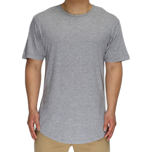 <b>Men's</b> <b>Longline</b> <b>T</b>-<b>Shirt</b> Regular Fit Short Sleeve O-Neck Solid Color Casual Blank Tee 100% Cotton Jersey Knitted Fabric - Product Image 4