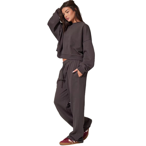 Conjunto de 2 Piezas de Ropa de Invierno para Mujer, Sudadera y Pantalones, Unisex, Nuevo Estilo Moderno, Estampado Largo, Informal, Ecológico, Traje Deportivo para Mujer - Product Image 3