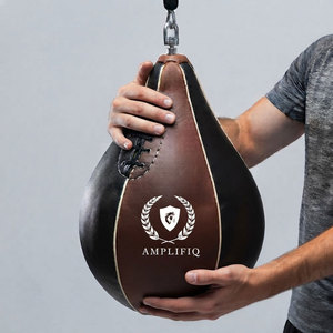 Ballon de boxe en cuir durable pour l'entraînement physique, la pratique du punching rapide, hauteur réglable, construction robuste, utilisation en salle de sport ou à domicile - Product Image 3