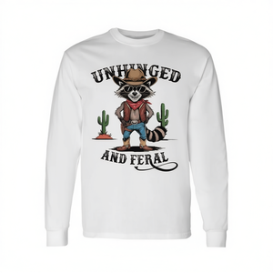 Camiseta de manga larga con estampado de mapache desenfrenado y salvaje para niño pequeño, cuello redondo, serigrafiada - Product Image 2