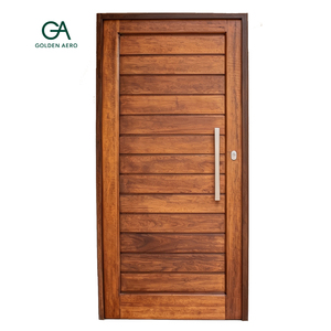 Puerta Interior Moderna de Madera Sólida GA-14S con Panel Horizontal para Viviendas Residenciales, Tamaño Personalizado - Product Image 1