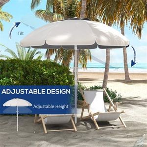 Ombrellone da Spiaggia Bianco Crema per Esterni - Product Image 1