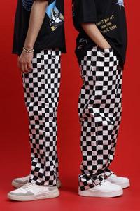 Pantalon droit patchwork pour femme, taille mi-haute, coupe régulière, longueur intégrale, style hip-hop, taille élastique, tissu tricoté respirant - Product Image 6
