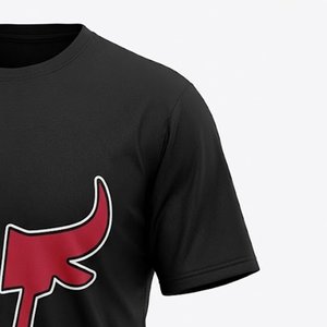 เสื้อยืดโอเวอร์ไซส์สีดำล้วนสำหรับผู้ชายขายดีที่สุด ผ้าคอตตอนหนา GSM พร้อมสกรีนโลโก้ตามสั่ง ผู้ผลิตเสื้อผ้าสตรีทแวร์ - Product Image 6