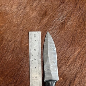 Custom High Quality Damascus Steel Outdoor Hunting/Skinning/Camping Knife <b>Drop</b> Point Wood Handle Leather Sheath 3-Year Warranty - Product Image 5