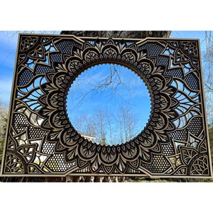 Teak Wood wooden wall mirrors and mirror <b>frames</b> OEM Custom Wholesale | Aqdus Saleem India - Product Image 3