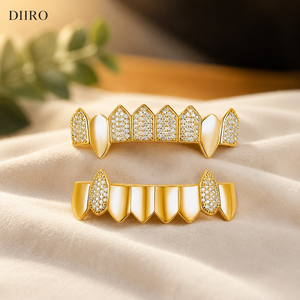 Grillz de Diamantes Moissanite Personalizados de Excelente Calidad, Cubiertas Dentales de Plata 925 con Diamantes Redondos Incrustados - Product Image 5