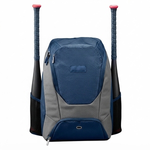 Sac à dos de baseball en nylon marron et gris avec poches latérales pour batte, capacité 30-40L - Product Image 2