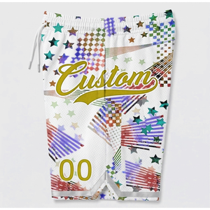 Shorts de basket-ball en maille personnalisés pour l'été, taille élastique, respirants, pour hommes, en promotion - Product Image 4