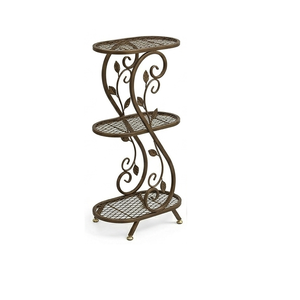 Nuevo diseño recién llegado, soporte para macetas redondo hecho a mano en hierro negro para el hogar y el jardín. - Product Image 4