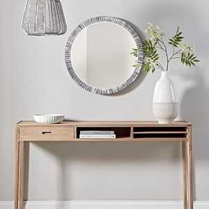 <b>Round</b> Wooden Wall <b>Mirror</b> Rustic Decorative Hanging Vanity <b>Mirror</b> for Living Room Bedroom <b>Bathroom</b> - Product Image 6