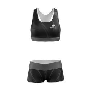 Ensemble de sport personnalisé pour fille : Soutien-gorge dos nageur et short taille haute, sans couture, respirant, en Spandex et Polyester, 2 pièces - Product Image 2