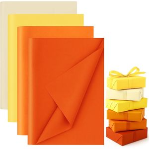 112 Fogli di Carta Velina Arancione e Gialla 20x14 Pollici per Artigianato Fai-da-Te, Confezioni Regalo, Natale, Autunno, Sacchetti Regalo - Product Image 2