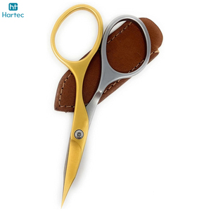 Curved Precision Two-Tone <b>Nail</b> <b>Scissors</b> With Protective Leather Pouch Beauty Tool <b>for</b> Salon & Home Use With Steel Handles - Product Image 4