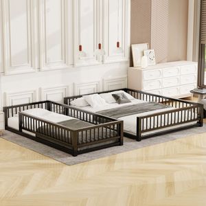 Letto a Castello in Metallo Nero Twin XL Sopra Queen, Facile da Montare, con Scala e Sponde di Sicurezza - Product Image 3