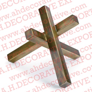 Escultura de intersección abstracta de mesa de Metal en latón antiguo para escritorio de oficina escultura de sala de estar de aluminio de alta calidad - Product Image 1