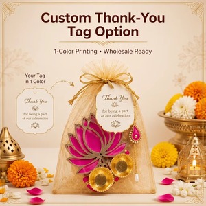 Indian Lotus Diya Hanging Garland Wedding Party Favor Artificial Flower String Thank You Gift Bag Diwali Puja Return <b>New</b> <b>Year</b> - Product Image 5