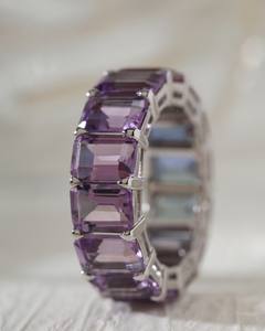 Bagues de fiançailles en moissanite de haute qualité en argent sterling 925 avec moissanite taille émeraude et diamant VVS pour femmes - Product Image 1