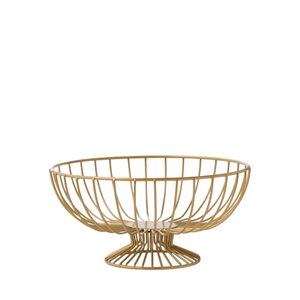 Cesta de frutas de metal dorado, frutero de alambre de hierro para almacenamiento en la encimera de la cocina, organizador de mesa decorativo de estilo nórdico. - Product Image 2