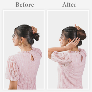 Extension de cheveux châtain style chignon donut (cheveux humains naturels) – Chignon instantané type scrunchie pour femme - Product Image 4