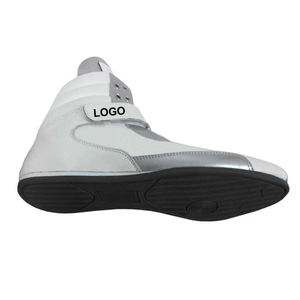 WARZONE SPORTS Chaussures de boxe blanches montantes à lacets en maille respirante pour l'entraînement athlétique - Product Image 6
