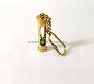 Handmade 1-Piece Nautical <b>Sand</b> <b>Timer</b> Key Ring Green <b>Sand</b> Shiny Polished Designer Key Chain - Product Image 2