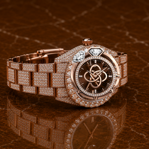 Montre de luxe personnalisée en moissanite pour homme, entièrement sertie de diamants, en acier inoxydable, à quartz - Product Image 2
